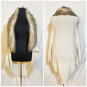 Cream Shrug w/ Faux Fur Collar